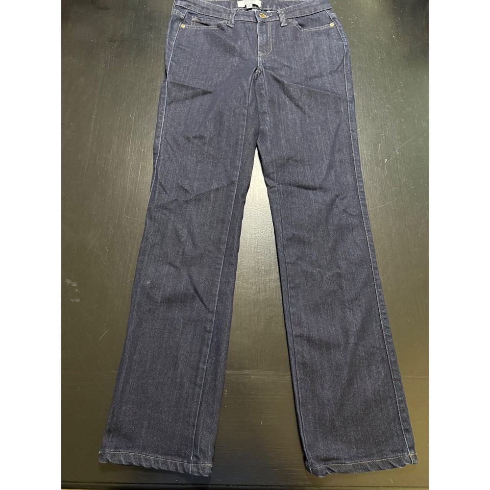 Ellen Tracy Denim Women's Dark Wash Straight Leg Jeans Size 2 Indigo Blue